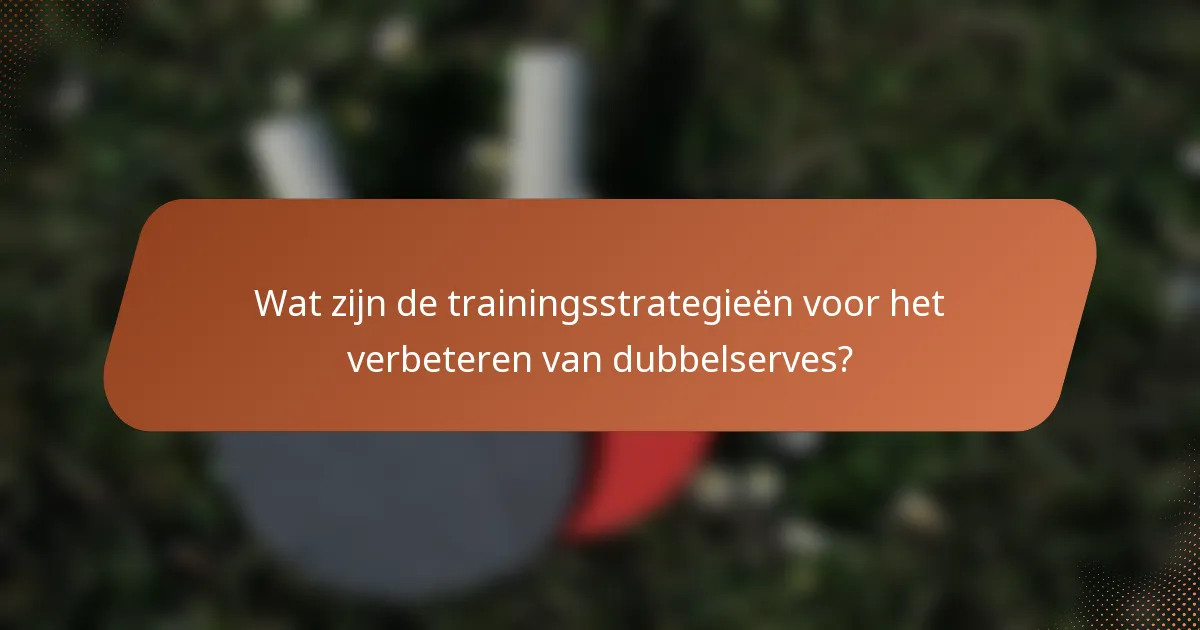 Wat zijn de trainingsstrategieën voor het verbeteren van dubbelserves?