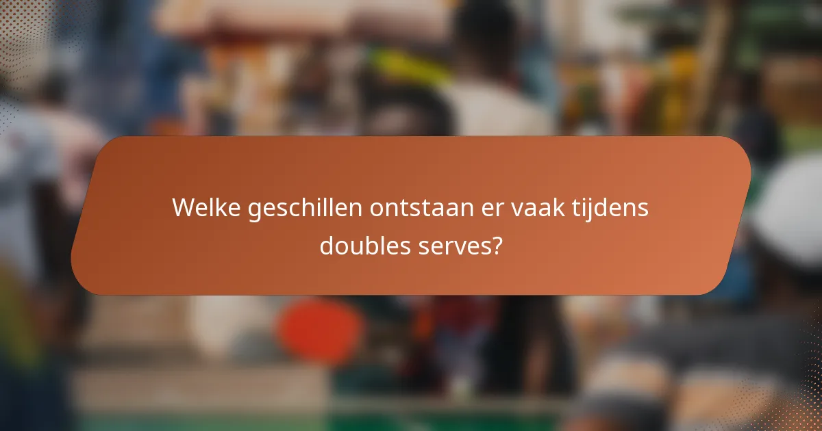 Welke geschillen ontstaan er vaak tijdens doubles serves?